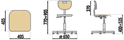 wymiary krzesła przemysłowego WEREK